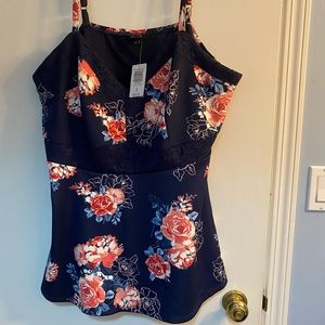 Torrid Takini Top.  Plus size 4X. Midnight blue.